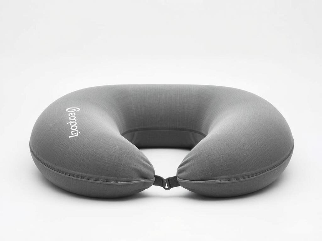 Doomoo graviditetspude i grå farve, der viser pudens C-formede design