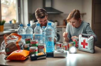 Familie der forbereder nødforsyninger til deres prepping liste