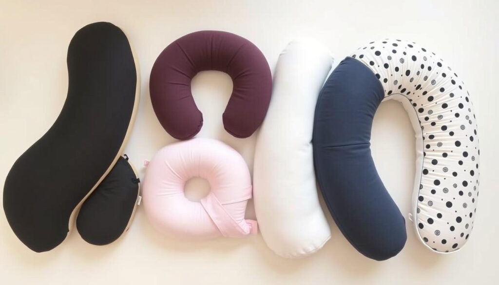 Forskellige ammepuder vist side om side