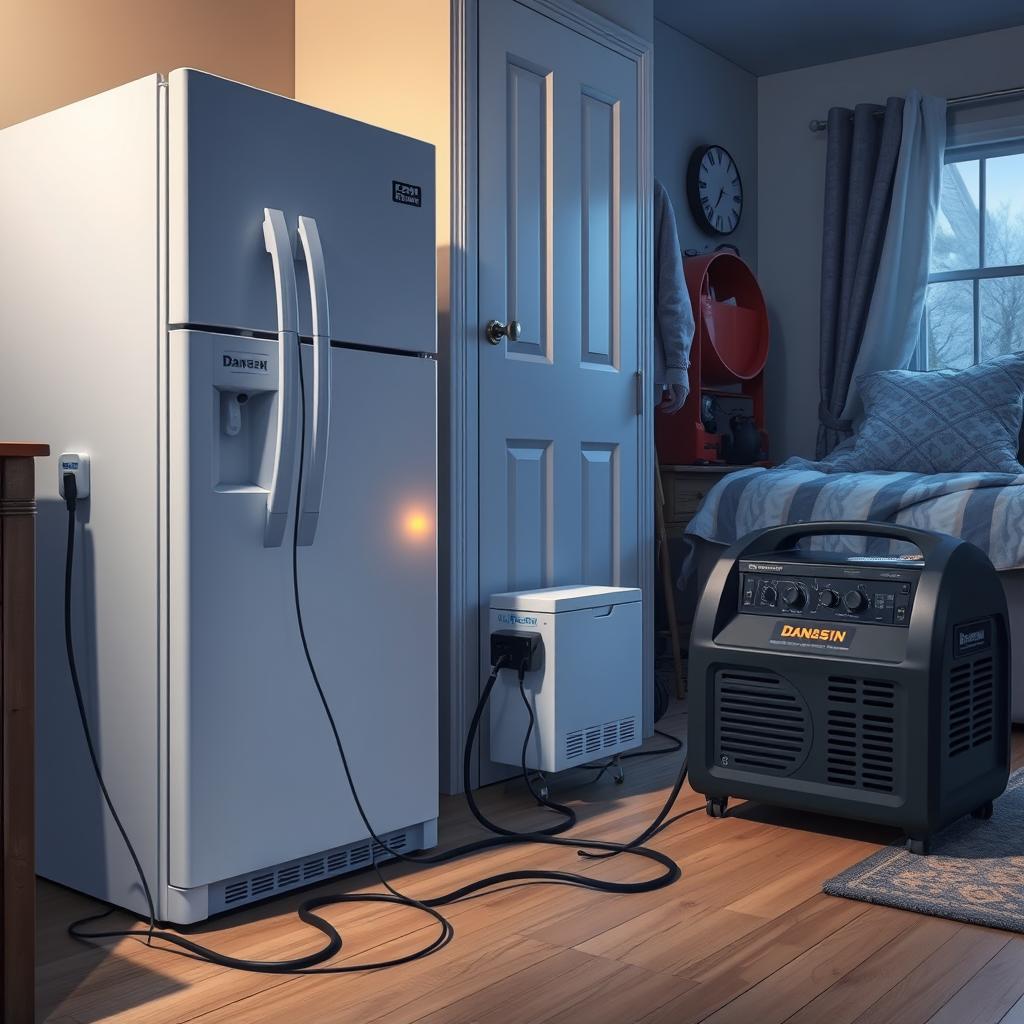 Køleskab og medicinsk udstyr tilsluttet nødgenerator under strømafbrydelse Køleskab og medicinsk udstyr tilsluttet nødgenerator under strømafbrydelse