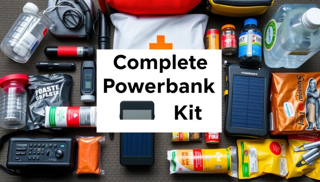 Solcelle powerbank som del af komplet beredskabsudstyr